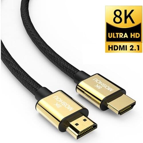MOSHOU HDMI 2.1 ARC Video Cables 8K@60Hz 4K@120Hz 48Gbps Bandwidth 8K Cord For Amplifier TV High Definition Multimedia Interface