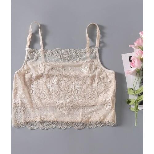 1PC 100% Mulberry Silk Womens Lace Non-Pads Mini Camisole Half Cami Bandeau Tube Top M L XL XS431