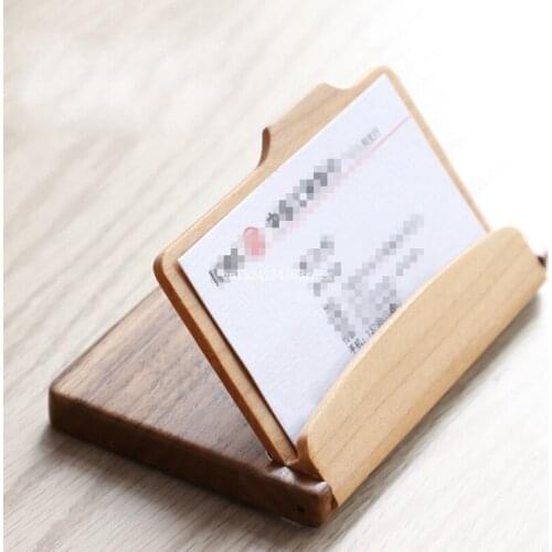 10pcs Wood Card Storage Box Home Office Supplies Men Womens Unisex Wooden Business Name ID Credit Card Holder Case Business