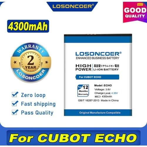 100% Original LOSONCOER 4300mAh For CUBOT ECHO Battery