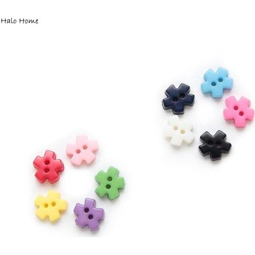 100pcs 6mm Mini Multicolor Single Color Optional 2 hole Snowflake Resin buttons Sewing Scrapbooking Decor Handmade DIY
