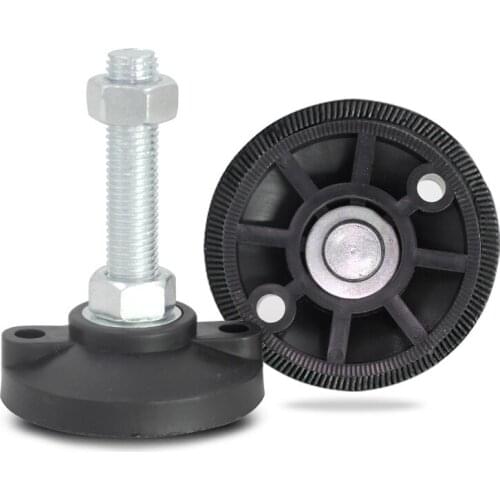 2PCS M12-M20 Thread Adjustable Foot Cups Reinforced Nylon Base Dia.100mm Articulated Feet 100/120/150mm Length Leveling Foot Cup