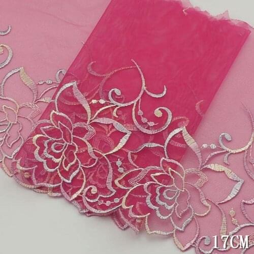 2Yards Flower Embroidered Lace Trim Ribbon Fabric DIY Crafts Bra Underwear Sewing Accessories Wedding Hair Garments Supplies New