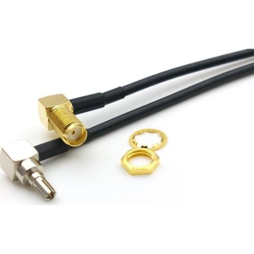 20PCS new SMA Socket Nut Right Angle To CRC9 Right Angle Connector RG174 Cable