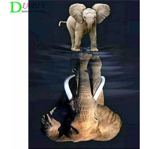 5D DIY Diamond Painting Elephant Full Square Diamond Embroidery Animals Mosaic Rhinestone Pictures Home Decor Art