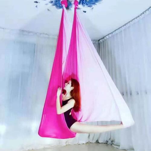 5m Gradation Colorful Nylon Aerial Yoga Hammock Swing Flying Yoga Belt Anti-gravity Gym Fitness Inversion Yoga Equipment