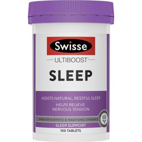 Australia Swisse Sleep Support 100Tabs Relieve Nervous Tension Tenseness Restlessness Irritability Assist Natural Restful Sleep