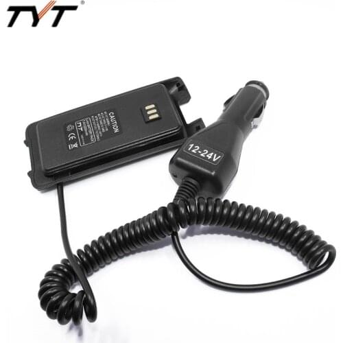 TYT 12V-24V Car Charger Battery Eliminator for TYT MD-390 MD-UV390 Two Way Radio Walkie Talkie MD 390