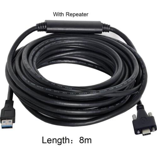 CY Chenyang 8 Meters USB 3.1 Type-C Dual Screws Locking to Standard USB3.0 Data Cable Mount Type for Camera Recorder