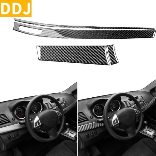 For Mitsubishi Lancer GTS ES DE 2008-2015 Carbon Center Dash Trim Dashboard Sticker Decorative Modified Strip Car Accessories