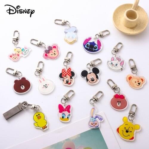 Disney Stitch Mickey Mouse Key Chains Bag Donald Duck Pendent Winnie the Pooh Airpods Accessories Toys Cartoon Metal Keychain