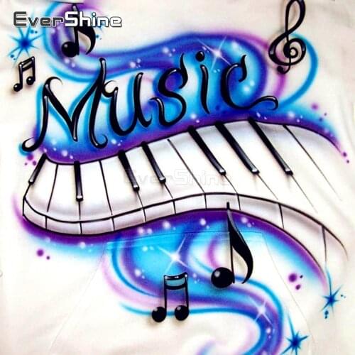 EverShine Full Square Diamond Painting Piano Diamond Embroidery Full Display Music Diamond Mosaic Cartoon Note Handmade Hobby