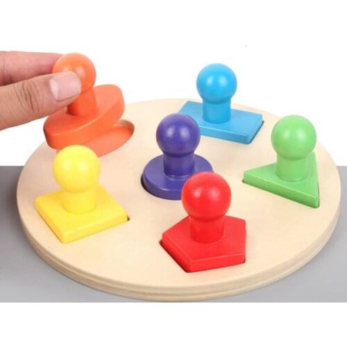 Geometric Puzzle Board Wooden Kids Educational Toys Matching Cognitive Games Children Puzzle Toys