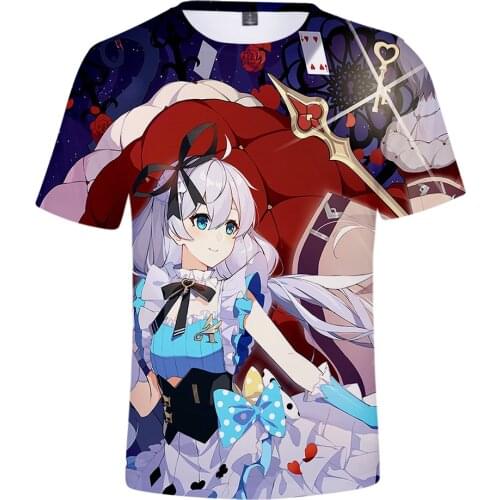 Honkai Impact 3 Kiana Kaslana Raiden Mei 3D Print Spring Summer Preppy Men/Women Street Clothes T-shirt Streetwear style