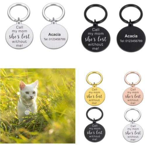 Customized Pet ID Tag Cat Dog Collar Personalized Keychain Engraved ID for Cat Puppy Dog Collar Tag Pendant Pet Accessories