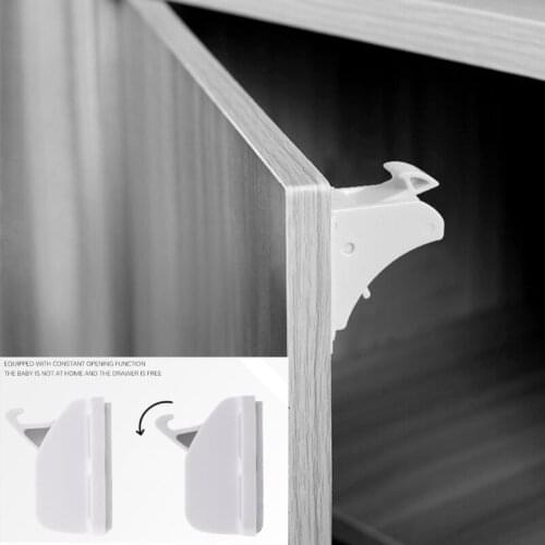 Magnetic Cabinet Locks w/ 4 Locks 1 Key Drilling Strong Sticky Type Safety Lock Installation Partition Thickness 3cm