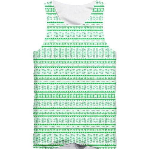 IFPD EU Size New Harajuku Mens Casual Tank Top Cool Print Green Pattern 3D Vest Mans Fitness Sleeveless Tee America Plus Size