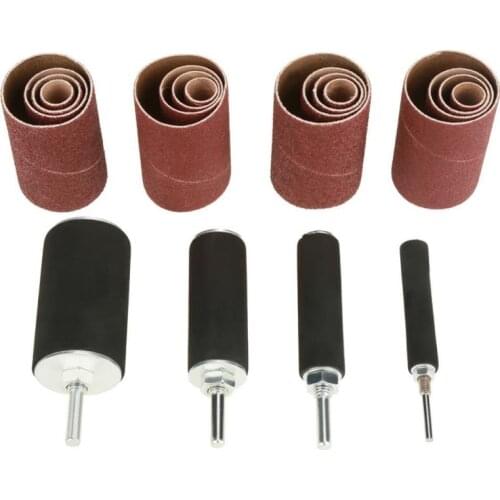 20pcs/set Sanding Drum Set Drum Sander Kit Including Abrasive Sleeves Drum Rubber Mandrels for Drill Press Woodworking Kit