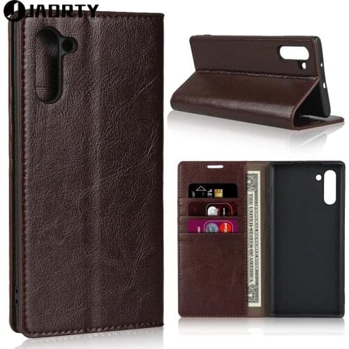 Note10 Case For Samsung Galaxy Note 10 Plus 5G Note10+ Luxury Genuine Leather Wallet Flip Case Phone Stand Cover