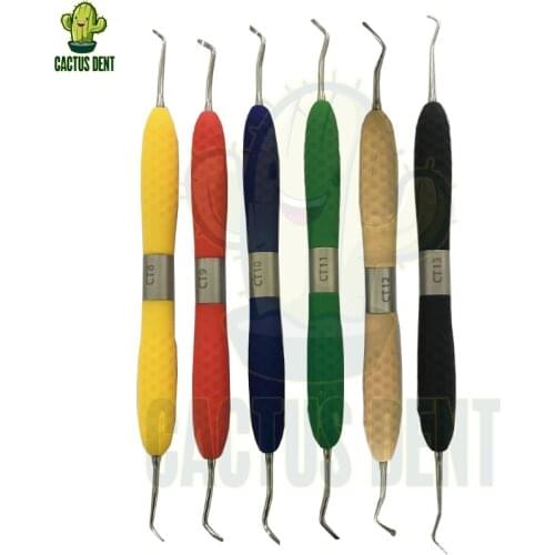 Dental Composite Instruments Hand Pluggers / Composite Resin Filling Kit for Restoration Enamel Crown Silicon Handle Dentistry
