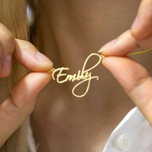 Fils Women Gold Choker Necklace New Stainless Steel Personalized Custom Name Pendant Nameplate Birthday Gift Jewelry mujer Goft