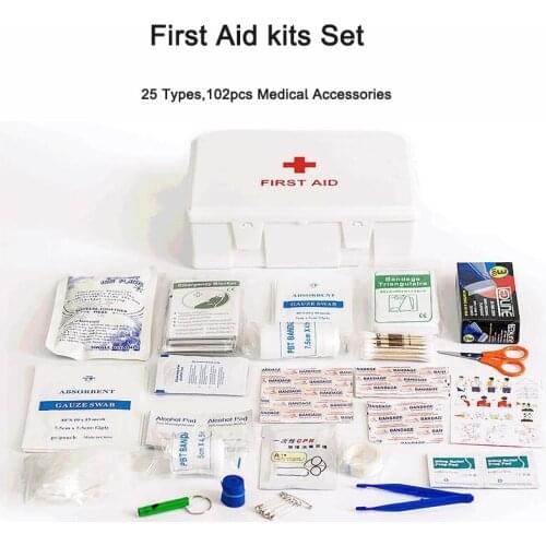 102Pcs Bandage Adhesive Plaster Medical Accessories First aid kit, Home Medical Kit, Outdoor Travel Camping Injury Emergency Kit