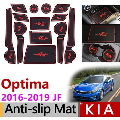 Anti-Slip Rubber Mats Gate Slot Mat for KIA Optima 2016 2017 2018 2019 JF 4th Gen mk4 KIA K5 SW Accessories Stickers No Cup Mats