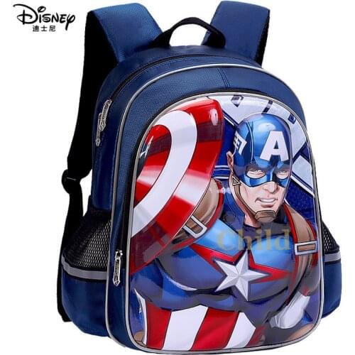Disney Backpack Captain America Boy Backpack Large-capacity Waterproof Backpack for Primary and Secondary School Students