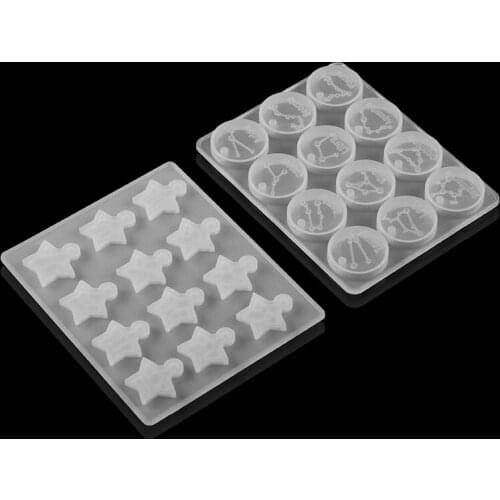 12 styles Twelve Constellations Epoxy Resin Mold Constellation Resin Epoxy Casting Mold Silicone For DIY Jewelry Making Supplies