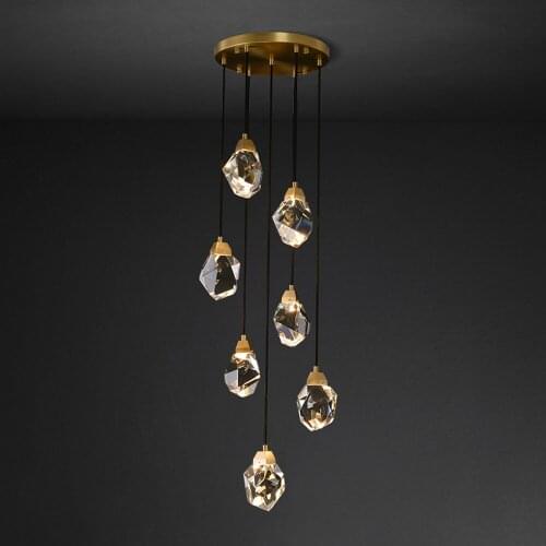 G4 LED Pomosdern Copper Crystal Stone Suspension Luminaire LampenPendant Lights.Pendant Lamp.Pendant light For Dinning Room