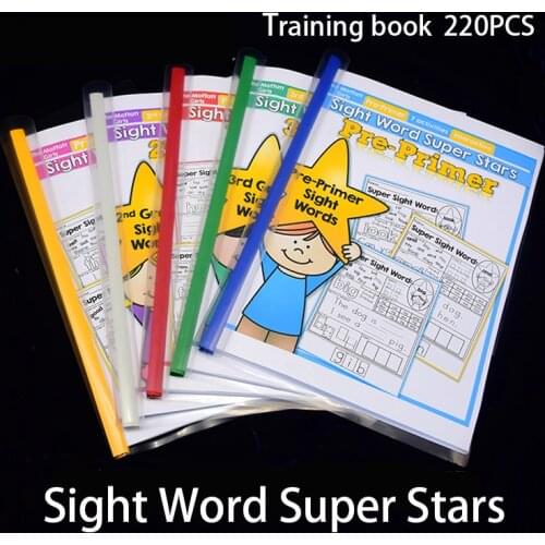 Kids In English 220 Sight Words Super Start Exercise Training Book Reading Workbook Children Educational Learning Games Cards