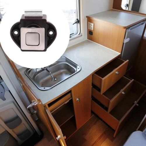 Drawer Cabinet Door Push Close Latch Keyless Latch Knob Push Button Catch Lock N0PA