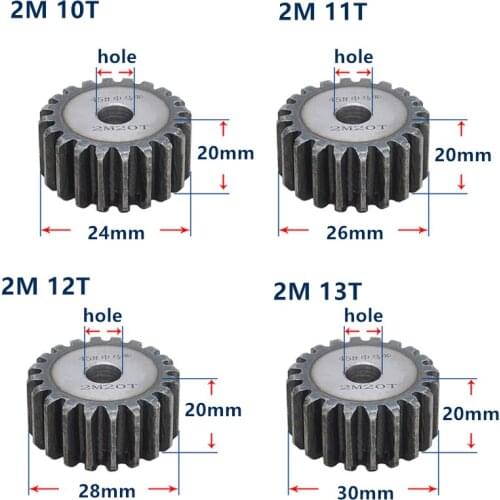 MOD2 gear rack 10 teeth-25 teeth gear tooth hardened thickness 20mm 2 module gear pinion cylindrical spur gear customized