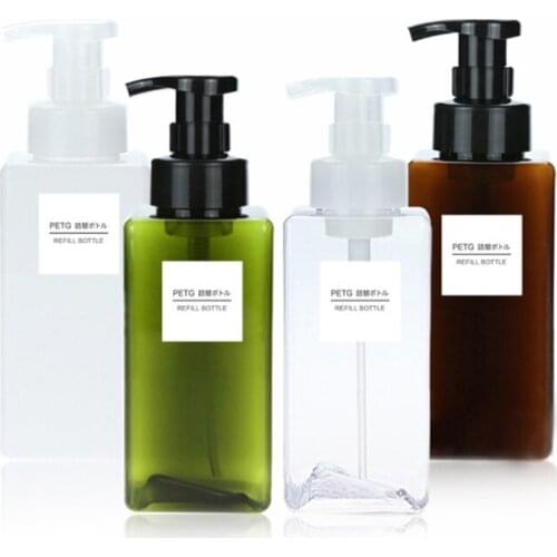 1Pcs Soap Bottle Brown Bathroom Shower Gel Refillable Bottles Shampoo Wash Hair Conditioner Lotions Press Dispenser