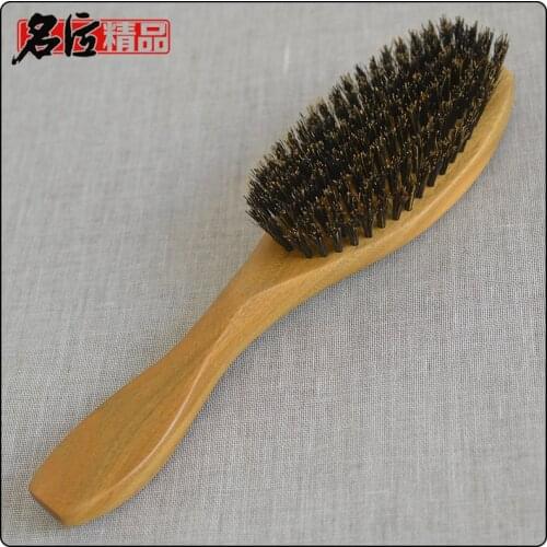 100% Authentic boar bristles hair comb high quality genuine natural Green sandalwood hairbrush comb massage