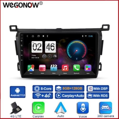 360 Panoramic Camera 6G+128G Android 10.0 Car DVD Player GPS WIFI Bluetooth 5.0 RDS Auto Radio For Toyota RAV4 RAV 4 2013-2018