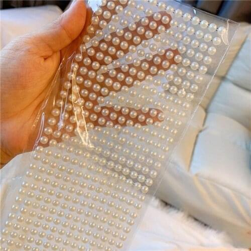 4mm/5mm/6mm 3D Pearl Face Jewels Eyeshadow Stickers Eyeliner Eye Shadow Self Adhesive Pearl Stickers Temporary Tattoos