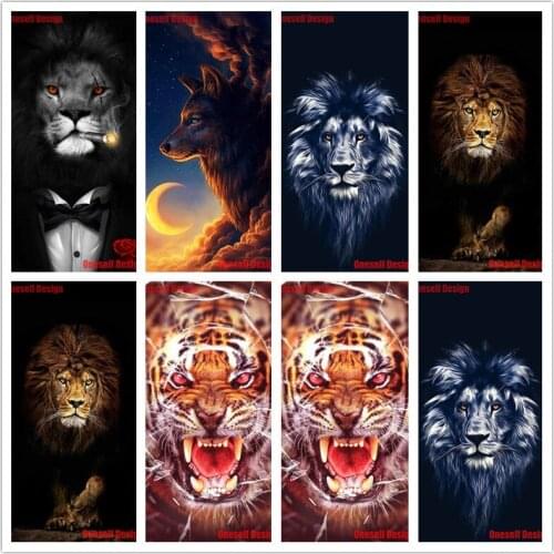 New 5d diamond painting full square /round tiger diy diamond embroidery cross stitch animal rhinestone pictures Christmas gift