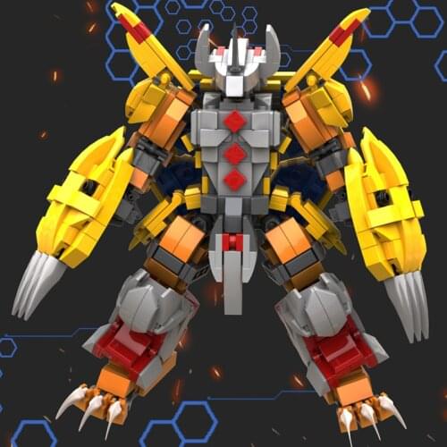 Anime Figure Building Blocks Toys For Children Cartoon Model Action Figure Dolls Digital WarGreymon MetalGreymon MetalGarurumon