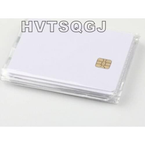 Free Shipping ( 20PCS/lot) PVC FM4442 Chip Contact Blank Smart IC Card /SLE 4442 For ACR38U SPC/IPC