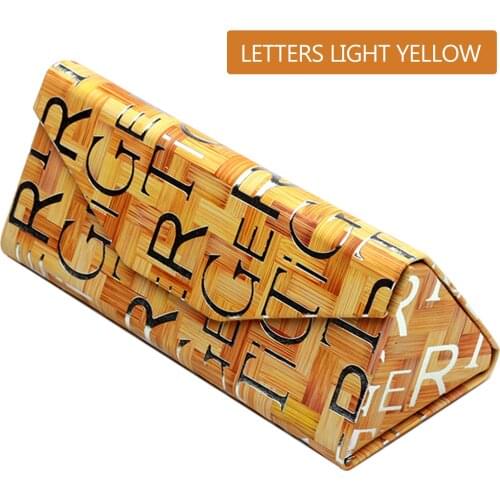 Simple Glasses Case Handmade Pu Leather Glasses Case Triangle Folding Portable Glasses Case Sun Myopia Sunglasses Case Bag