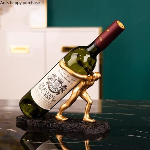 Wine Holder Resin Storage Ornaments Home Desktop Decorations Cup Holder Wine Display Rack Barware Golden Villain Furnishings