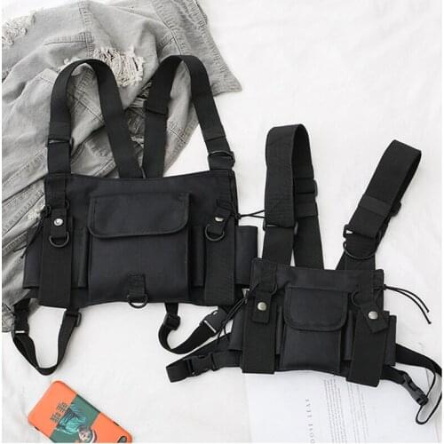 Functional Tactical Chest Bag For Men Women Fashion Bullet Hip Hop Vest Streetwear Bag Waist Pack Airsoft CS Chest Rig Bag Gear