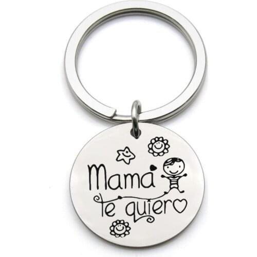 Hot Spanish mama stainless steel necklace key chain pendant mothers day gift