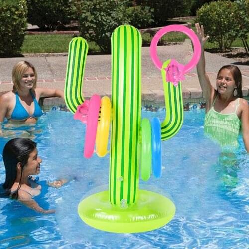 Cactus Swimming Pool Toss Games With Rings Cactus Dice Inflatable Balloon Pool Party Toys For Hawaii Wedding Family Outdoor Game