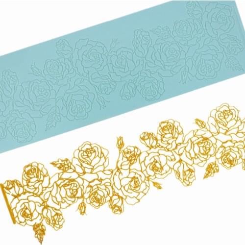 KLM rose cake decoration silicone mold sugar flower making kitchen tools