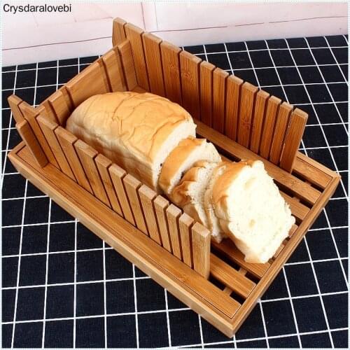 Creative Bamboo Bread chopping board With bottom Easy to cut bread dessert Bread slice board Bread tray Kitchen supplies