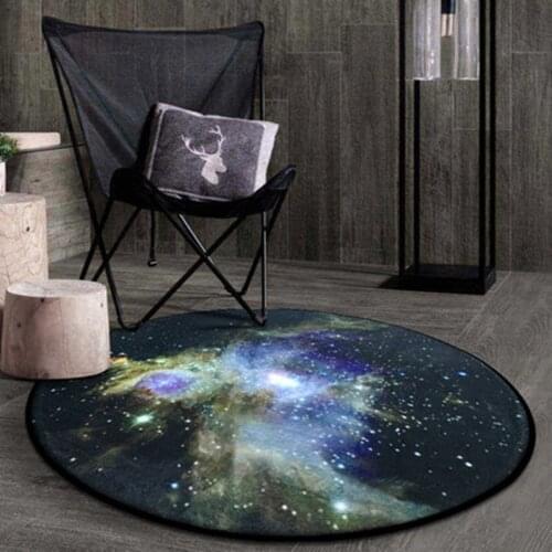 Creative Starry Sky Printed Round Carpet Rugs Soft Thicken Modern Style Floor Mats Living Room Bedroom Non-Slip Absorption Mats