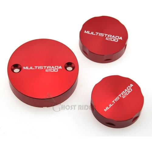 For DUCATI Multistrada 1200/S 2010-2017 Front Brake Reservoir Cover Motorcycle Master Cylinder Oil Fluid Cap With Logo Red