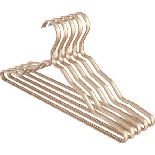 5pcs/set Metal Clothes Rack Hanger Golden Aluminum Alloy Durable Coat Hanger For Pants Wardrobe Closet Organizer For Clothes